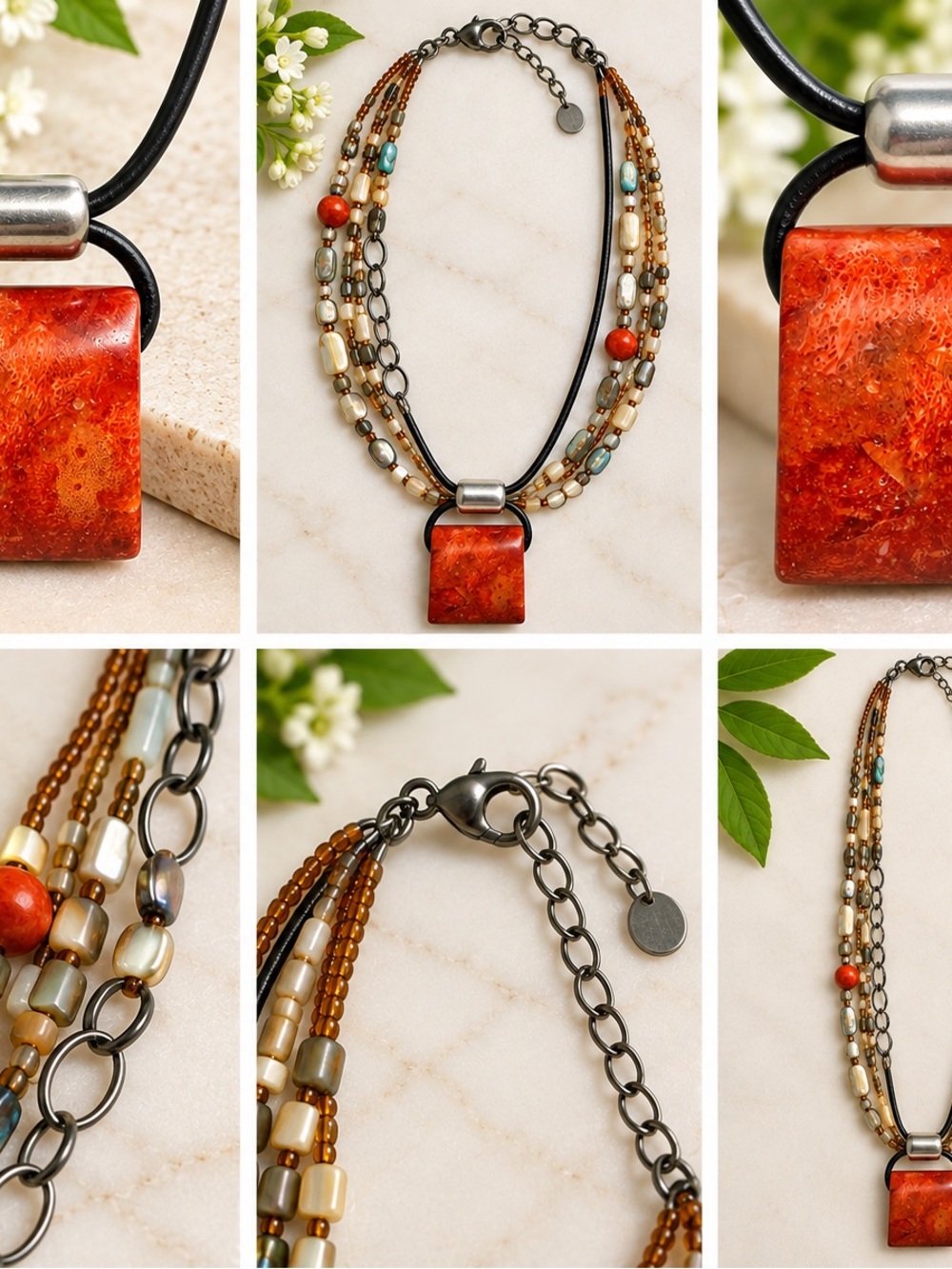 Retired Silpada Fiesta Fun 3-strand necklace
